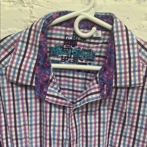 Purple and Blue Check Robert Graham Shirt